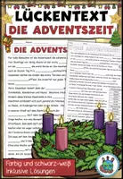 Vorschau - Arbeitsblätter - Lückentext "Die Adventszeit" DaZ / DaF / Deutsch - Deckblatt