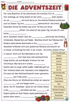 Vorschau - Arbeitsblätter - Lückentext "Die Adventszeit" DaZ / DaF / Deutsch - Seite 1