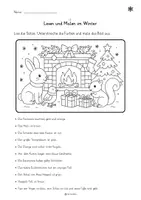 Vorschau - Arbeitsblätter - 2) Lesen und Malen im Winter - differenziertes Lesetraining - editierbare Datei - Seite 3
