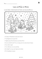 Vorschau - Arbeitsblätter - 3) Lesen und Malen im Winter - differenziertes Lesetraining - editierbare Datei - Seite 3