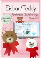 Vorschau - Mal- und Bastelvorlagen - Eisbären Bastelvorlage (Fensterdeko) - Deckblatt