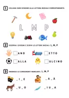 anteprima - Esercizi - ✏️ Schede didattiche – Lettere L, M, P e prime sillabe 🌈 - Pagina 2