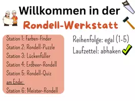 Vorschau - Stationenlernen - Stationsarbeit Rondelle (Sommer) Lehrprobe- UB-Stunde - Seite 1