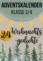 Vorschau - Anderer Materialtyp - Adventskalender Gedichte für die Grundschule Klasse 3-4 - Deckblatt