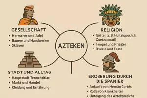 Vorschau - Arbeitsblätter - AB mit Fragen zum Thema "Azteken" + Lösungsblatt + Mindmap + Infografiken - Seite 2
