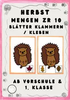 Vorschau - Arbeitsblätter - Igel: Zahlen & Mengen bis 10 schneiden & kleben / klammern - Deckblatt