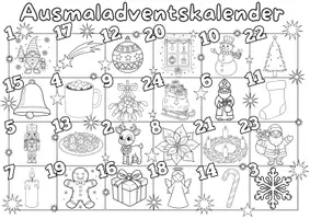 Vorschau - Arbeitsblätter - Ausmaladventskalender - Seite 1