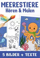 Vorschau - Arbeitsblätter - Hören und Malen Meerestiere - Hörverstehen Deutsch Klasse 1 & 2 Grundschule - Deckblatt
