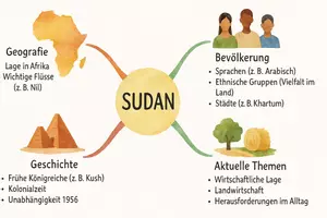 Vorschau - Arbeitsblätter - Arbeitsblätter zum Thema "Sudan" + Lösung & MP3 + Mindmap - Seite 1