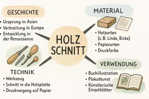 Vorschau - Arbeitsblätter - AB mit Fragen zum Thema "Holzschnitt" + Lösungsblatt + Mindmap + Infografik - Seite 2
