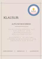 Vorschau - Test - Klausur mit EWH: Alte und neue Kriege - Deckblatt