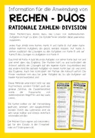 Vorschau - Aufgabenkarten - RATIONALE ZAHLEN (Division) - 3 Rechen-Duos - Seite 1