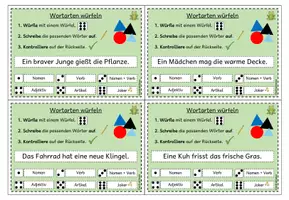 Vorschau - Arbeitsblätter - Übungskartei - Wortarten bestimmen (Klasse 2-4) - Seite 2