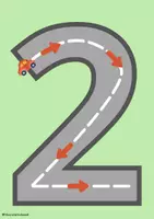 Vorschau - Stationenlernen - Ziffern nachspuren: Zahlen Autobahn 0-9 - Seite 3