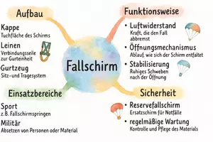 Vorschau - Arbeitsblätter - Arbeitsblätter zum Thema "Fallschirm" + Lösung & MP3 + Mindmap + Infografik - Seite 2