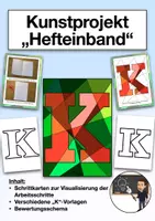 Vorschau - Mal- und Bastelvorlagen - Kunstprojekt "Heftumschlag/Hefteinband" - Deckblatt