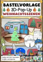 Vorschau - Mal- und Bastelvorlagen - 3D-Pop-Up Weihnachtsszenen - Bastelvorlage - Deckblatt