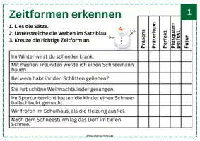 Vorschau - Arbeitsblätter - Adventskalender 6.Klasse Deutsch_Karte 1 - Deckblatt