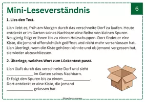 Vorschau - Arbeitsblätter - Adventskalender Deutsch 6.Klasse_Karte 6 - Deckblatt