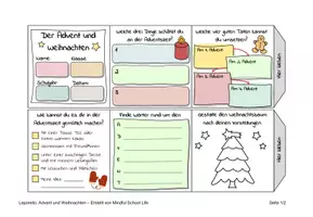 Vorschau - Mal- und Bastelvorlagen - Leporello: Advent und Weihnachten - Seite 1