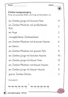 Vorschau - Arbeitsblätter - Halloween - Differenzierter Lesespaziergang mit Zombies - Seite 1
