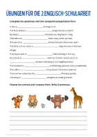 Vorschau - Arbeitsblätter - Übungen für die 2.Englisch-Schularbeit (2.Klasse Mittelschule) - Seite 1