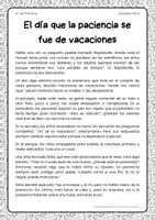 Vista previa - Hojas de trabajo - Texto breve con actividades de comprensión | 4º Primaria - página 1