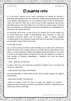Vista previa - Hojas de trabajo - Lectura y análisis de comprensión | 6º Primaria - página 1