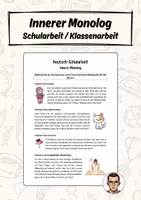 Vorschau - Arbeitsblätter - Innerer Monolog - Schularbeit/Klassenarbeit - Deckblatt
