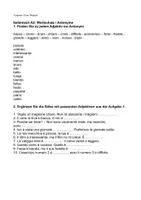 Vorschau - Arbeitsblätter - Italienisch A2 Antonyme + Lösungen - Deckblatt