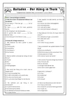 Vorschau - Arbeitsblätter - Balladen Klasse 7 Der König in Thule (Goethe) - Seite 2