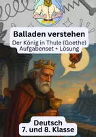 Vorschau - Arbeitsblätter - Balladen Klasse 7 Der König in Thule (Goethe) - Deckblatt