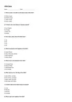 Vorschau - Arbeitsblätter - The USA Quiz (Klasse 8) - Deckblatt