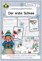 Vorschau - Arbeitsblätter - Lesespurgeschichte: Der erste Schnee (Klasse 3-4) - Deckblatt