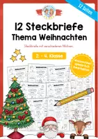 Vorschau - Arbeitsblätter - 12 Steckbriefe zu Weihnachten - Deckblatt