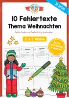 Vorschau - Arbeitsblätter - 10 Fehlertexte Weihnachten - Deckblatt