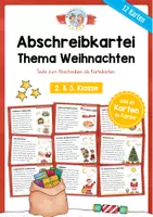 Vorschau - Arbeitsblätter - Karteikarten: 12 Abschreibtexte zu Weihnachten - Deckblatt