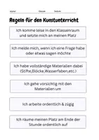Vorschau - Arbeitsblätter - Regeln für den Kunstunterricht - Deckblatt