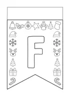 Vorschau - Mal- und Bastelvorlagen - Wimpelkette Frohe Weihnachten zum Ausmalen - Seite 1