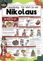 Vorschau - Arbeitsblätter - Nikolaus - Leseübung - Ein Wort zu viel - Deckblatt
