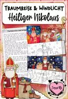 Vorschau - Mal- und Bastelvorlagen - Traumreise / Fantasiereise & Windlichter: Heiliger Nikolaus - Deckblatt