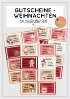 Vorschau - Bildkarten - 🎄 Weihnachts-Gutschein: Einmal hausaufgabenfrei - Deckblatt