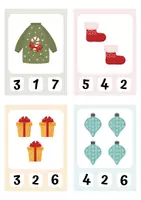 Vorschau - Fördermaterial/Inklusion - Klammerkarten Weihnachten – 20 Karten zum Zählen, Zahlen 1–10, Lernspiel für Kindergarten & Vorschule, Mathe Kita - Seite 1