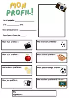 Aperçu - Affichage - C'est moi – Mon Profil ✏️ Fiche de présentation École Élémentaire – Se connaître CE2-CM1 - Page 1