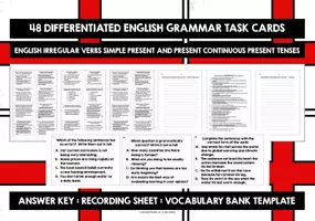 Vista previa - Unidades / Secuencias / Situaciones de Aprendizaje - ENGLISH IRREGULAR VERBS PRESENT TENSE TASK CARDS - página 2