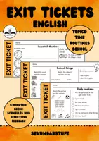 Vorschau - Arbeitsblätter - Exit tickets Englisch Klasse 5 - Deckblatt