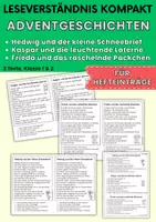Vorschau - Arbeitsblätter - 3 Adventgeschichten für Hefteinträge | Leseverständnis Klasse 1 + 2 - Deckblatt