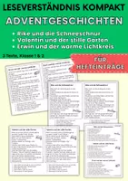 Vorschau - Arbeitsblätter - 3 Adventgeschichten für Hefteinträge - Leise Wintermomente | Leseverständnis Klasse 1 + 2 - Deckblatt