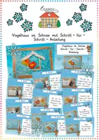 Vorschau - Arbeitsblätter - Vogelhaus im Winter: Schritt-für-Schritt (Malen & Basteln) - Kunst - Kl. 1/2 - Deckblatt