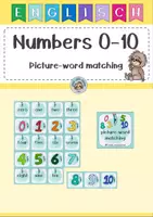 Vorschau - Fördermaterial/Inklusion - picture-word matching numbers 0-10 - Bild-Wort-Zuordnung - Deckblatt
